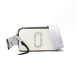 NEW Marc Jacobs White Cotton Multi Snapshot Camera Crossbody Bag Purse Handbag